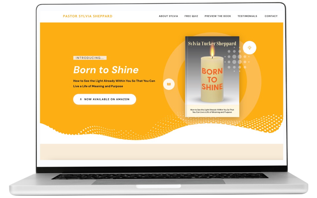 Mighty Tiny One Page Website for book authors